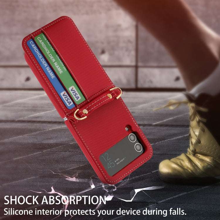 For Samsung Galaxy Z Flip4 POLA Light Luxury Card Slots Leather Phone Case(Red) - Galaxy Z Flip4 5G Cases by POLA | Online Shopping UK | buy2fix