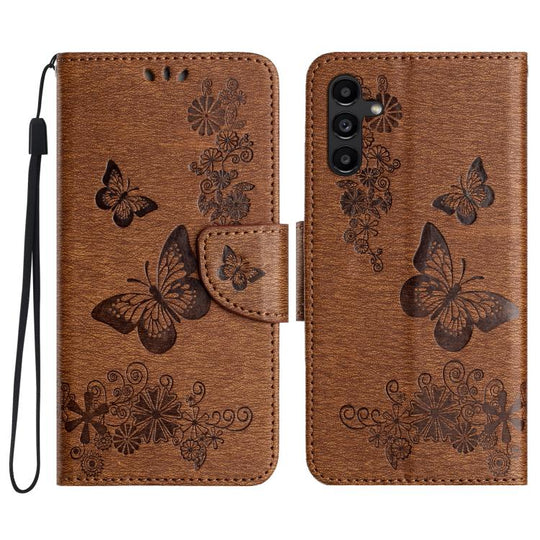 For Samsung Galaxy A17 4G / 5G Butterfly Embossed Flip Leather Phone Case(Brown)