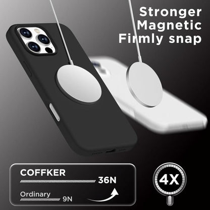 For iPhone 16 Silicone Suction Cup MagSafe Phone Case with Screen Film & Lens Film(Black) by buy2fix