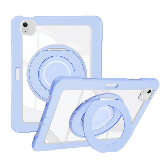 For iPad Air 11 2025 / 2024 / 10.9 2022 Crystal Armor PC Hybrid TPU Tablet Case with Pen Slot(Blue) by buy2fix