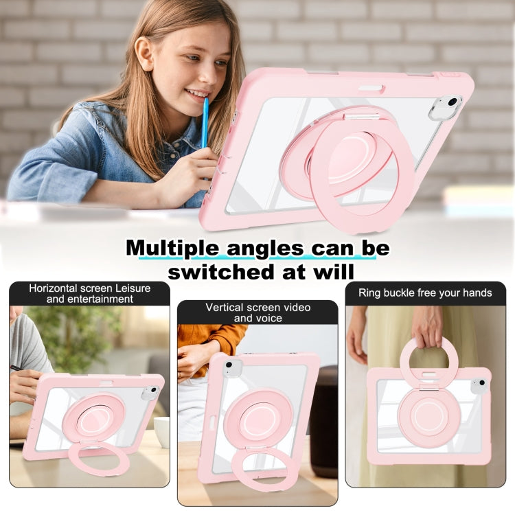 For iPad Air 11 2025 / 2024 / 10.9 2022 Crystal Armor PC Hybrid TPU Tablet Case with Pen Slot(Pink) - iPad Air 11 2025 / 2024 Cases by buy2fix | Online Shopping UK | buy2fix