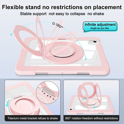 For iPad Air 11 2025 / 2024 / 10.9 2022 Crystal Armor PC Hybrid TPU Tablet Case with Pen Slot(Pink) - iPad Air 11 2025 / 2024 Cases by buy2fix | Online Shopping UK | buy2fix