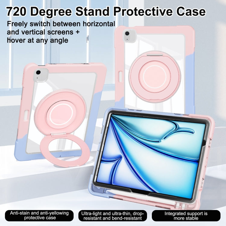 For iPad Air 11 2025 / 2024 / 10.9 2022 Crystal Armor PC Hybrid TPU Tablet Case with Pen Slot(Blue Pink) - iPad Air 11 2025 / 2024 Cases by buy2fix | Online Shopping UK | buy2fix