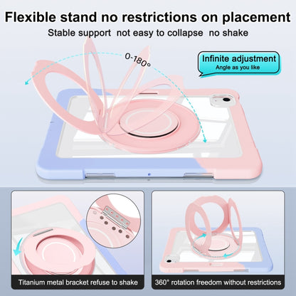 For iPad Air 11 2025 / 2024 / 10.9 2022 Crystal Armor PC Hybrid TPU Tablet Case with Pen Slot(Blue Pink) - iPad Air 11 2025 / 2024 Cases by buy2fix | Online Shopping UK | buy2fix