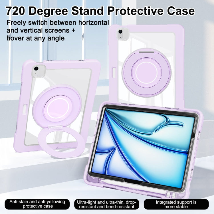 For iPad Air 11 2025 / 2024 / 10.9 2022 Crystal Armor PC Hybrid TPU Tablet Case with Pen Slot(Purple) - iPad Air 11 2025 / 2024 Cases by buy2fix | Online Shopping UK | buy2fix