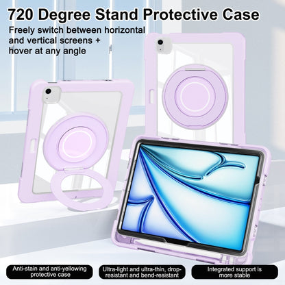 For iPad Air 11 2025 / 2024 / 10.9 2022 Crystal Armor PC Hybrid TPU Tablet Case with Pen Slot(Purple) - iPad Air 11 2025 / 2024 Cases by buy2fix | Online Shopping UK | buy2fix