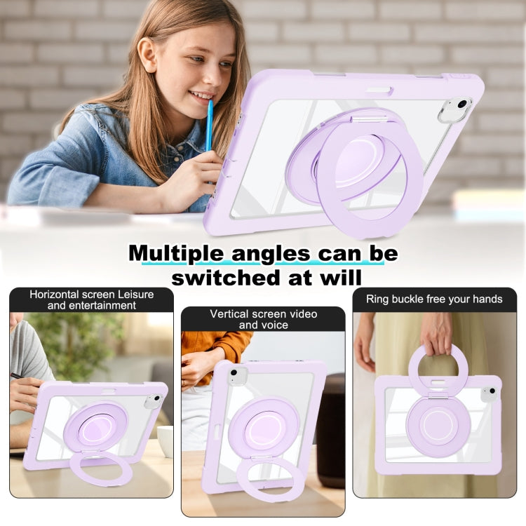 For iPad Air 11 2025 / 2024 / 10.9 2022 Crystal Armor PC Hybrid TPU Tablet Case with Pen Slot(Purple) - iPad Air 11 2025 / 2024 Cases by buy2fix | Online Shopping UK | buy2fix
