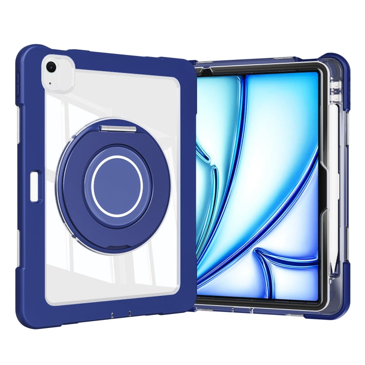 For iPad Air 11 2025 / 2024 / 10.9 2022 Crystal Armor PC Hybrid TPU Tablet Case with Pen Slot(Dark Blue) - iPad Air 11 2025 / 2024 Cases by buy2fix | Online Shopping UK | buy2fix
