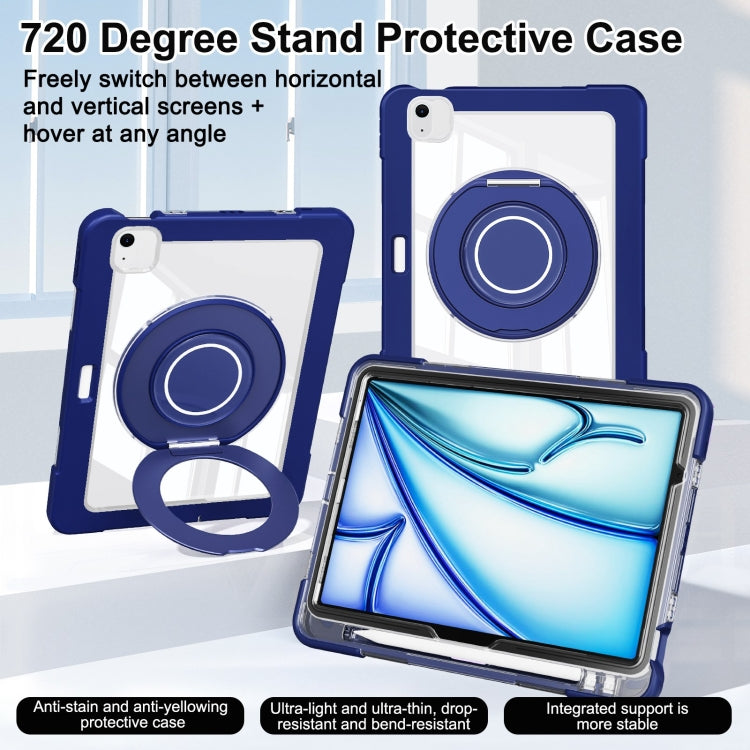 For iPad Air 11 2025 / 2024 / 10.9 2022 Crystal Armor PC Hybrid TPU Tablet Case with Pen Slot(Dark Blue) - iPad Air 11 2025 / 2024 Cases by buy2fix | Online Shopping UK | buy2fix