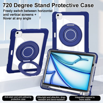 For iPad Air 11 2025 / 2024 / 10.9 2022 Crystal Armor PC Hybrid TPU Tablet Case with Pen Slot(Dark Blue) - iPad Air 11 2025 / 2024 Cases by buy2fix | Online Shopping UK | buy2fix