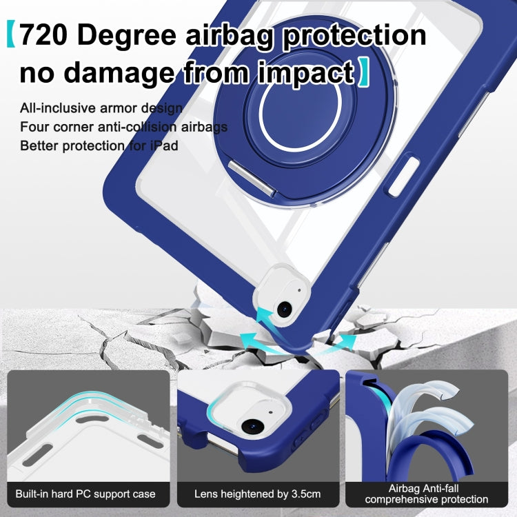 For iPad Air 11 2025 / 2024 / 10.9 2022 Crystal Armor PC Hybrid TPU Tablet Case with Pen Slot(Dark Blue) - iPad Air 11 2025 / 2024 Cases by buy2fix | Online Shopping UK | buy2fix