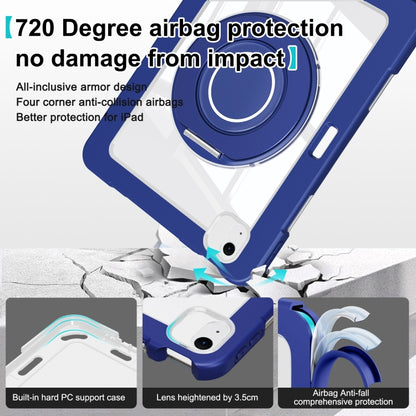 For iPad Air 11 2025 / 2024 / 10.9 2022 Crystal Armor PC Hybrid TPU Tablet Case with Pen Slot(Dark Blue) - iPad Air 11 2025 / 2024 Cases by buy2fix | Online Shopping UK | buy2fix