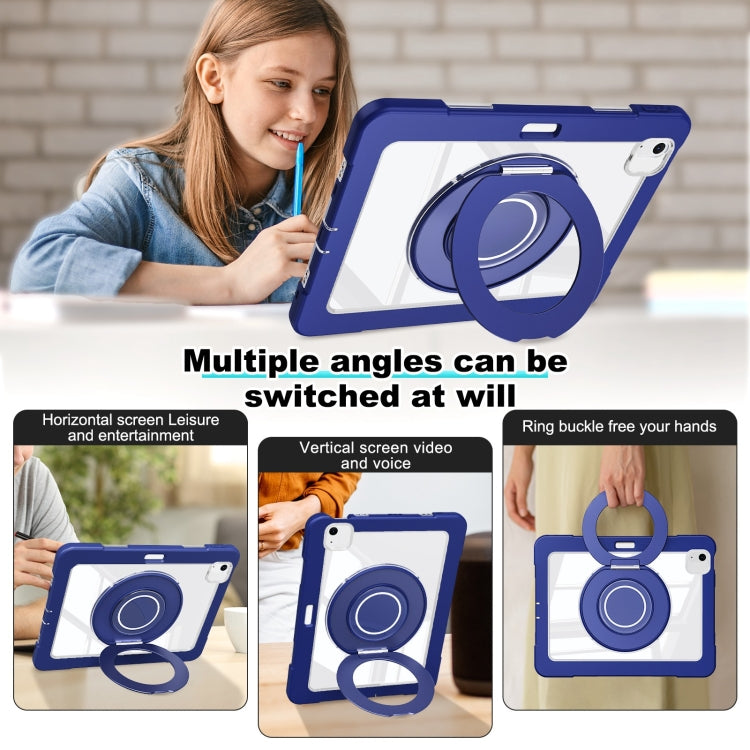 For iPad Air 11 2025 / 2024 / 10.9 2022 Crystal Armor PC Hybrid TPU Tablet Case with Pen Slot(Dark Blue) - iPad Air 11 2025 / 2024 Cases by buy2fix | Online Shopping UK | buy2fix