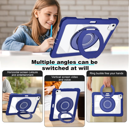 For iPad Air 11 2025 / 2024 / 10.9 2022 Crystal Armor PC Hybrid TPU Tablet Case with Pen Slot(Dark Blue) - iPad Air 11 2025 / 2024 Cases by buy2fix | Online Shopping UK | buy2fix
