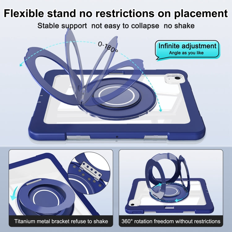 For iPad Air 11 2025 / 2024 / 10.9 2022 Crystal Armor PC Hybrid TPU Tablet Case with Pen Slot(Dark Blue) - iPad Air 11 2025 / 2024 Cases by buy2fix | Online Shopping UK | buy2fix