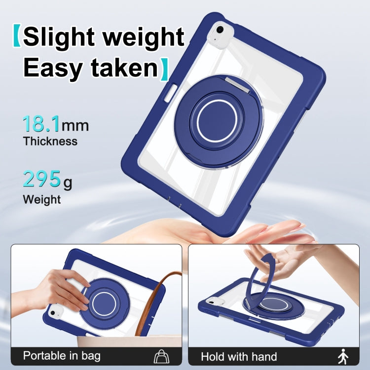 For iPad Air 11 2025 / 2024 / 10.9 2022 Crystal Armor PC Hybrid TPU Tablet Case with Pen Slot(Dark Blue) - iPad Air 11 2025 / 2024 Cases by buy2fix | Online Shopping UK | buy2fix
