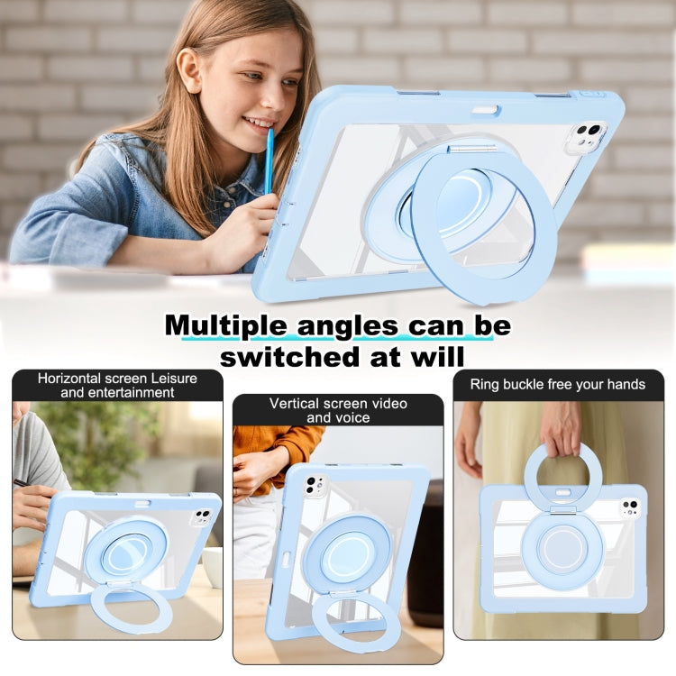 For iPad Pro 11 2024 Crystal Armor PC Hybrid TPU Tablet Case with Pen Slot(Blue) - iPad Pro 11 2024 Cases by buy2fix | Online Shopping UK | buy2fix