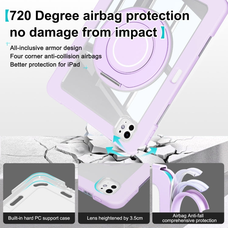 For iPad Pro 11 2024 Crystal Armor PC Hybrid TPU Tablet Case with Pen Slot(Purple) - iPad Pro 11 2024 Cases by buy2fix | Online Shopping UK | buy2fix