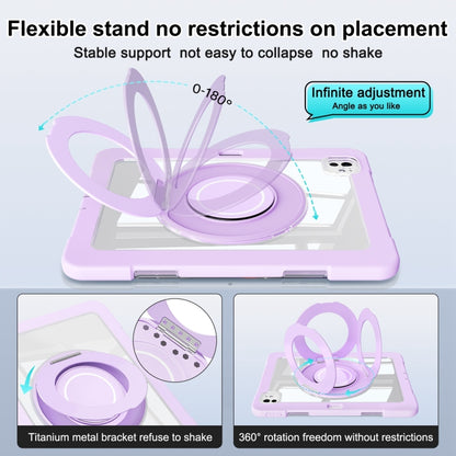 For iPad Pro 11 2024 Crystal Armor PC Hybrid TPU Tablet Case with Pen Slot(Purple) - iPad Pro 11 2024 Cases by buy2fix | Online Shopping UK | buy2fix