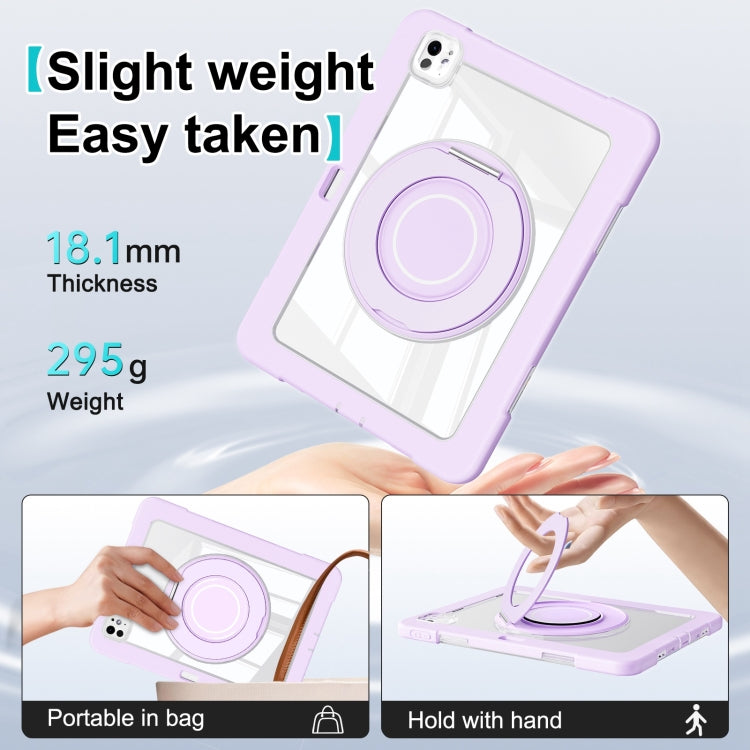 For iPad Pro 11 2024 Crystal Armor PC Hybrid TPU Tablet Case with Pen Slot(Purple) - iPad Pro 11 2024 Cases by buy2fix | Online Shopping UK | buy2fix