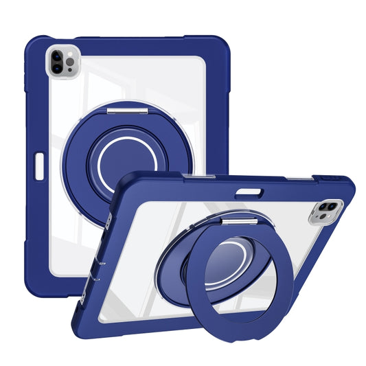 For iPad Pro 11 2022 / Air 10.9 2022 Crystal Armor PC Hybrid TPU Tablet Case with Pen Slot(Dark Blue) by buy2fix