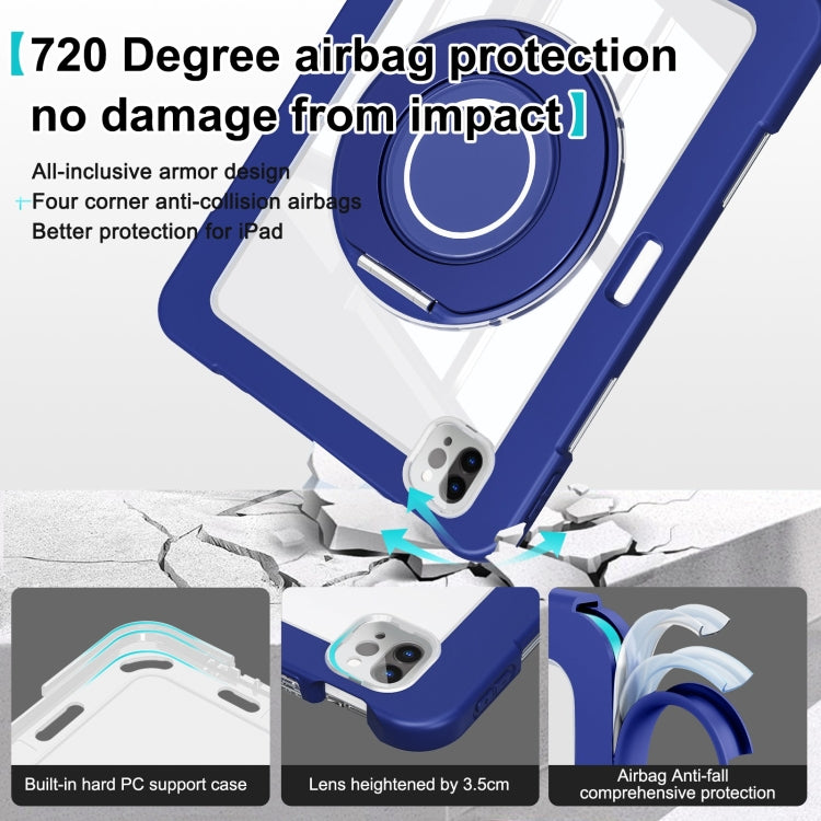 For iPad Pro 11 2022 / Air 10.9 2022 Crystal Armor PC Hybrid TPU Tablet Case with Pen Slot(Dark Blue) by buy2fix