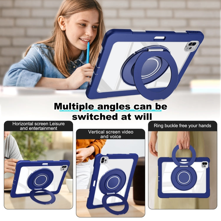 For iPad Pro 11 2022 / Air 10.9 2022 Crystal Armor PC Hybrid TPU Tablet Case with Pen Slot(Dark Blue) by buy2fix