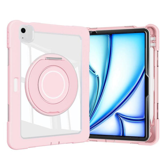 For iPad Air 13 2025 / 2024 Crystal Armor PC Hybrid TPU Tablet Case with Pen Slot(Pink) - iPad Pro 12.9 (2022/2021) Cases by buy2fix | Online Shopping UK | buy2fix