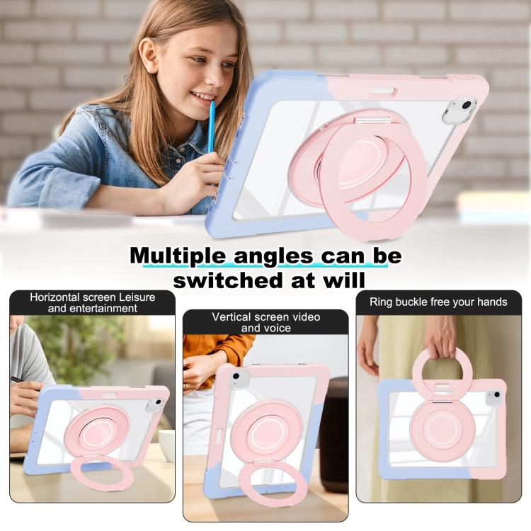For iPad Air 13 2025 / 2024 Crystal Armor PC Hybrid TPU Tablet Case with Pen Slot(Blue Pink) - iPad Pro 12.9 (2022/2021) Cases by buy2fix | Online Shopping UK | buy2fix