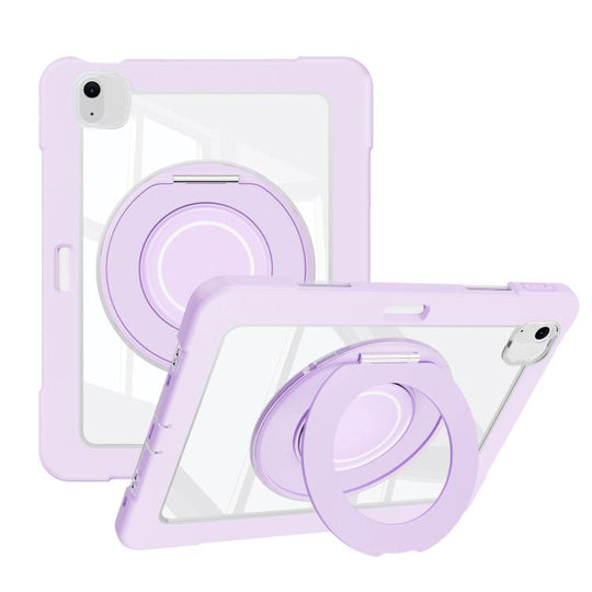 For iPad Air 13 2026 / 2025 / 2024 Crystal Armor PC Hybrid TPU Tablet Case with Pen Slot(Purple)