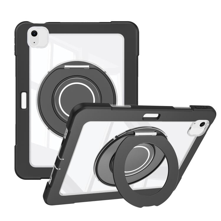 For iPad Air 13 2025 / 2024 Crystal Armor PC Hybrid TPU Tablet Case with Pen Slot(Black) - iPad Pro 12.9 (2022/2021) Cases by buy2fix | Online Shopping UK | buy2fix