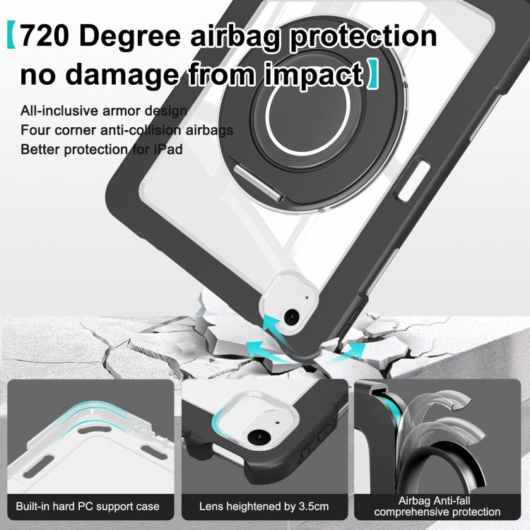 For iPad Air 13 2025 / 2024 Crystal Armor PC Hybrid TPU Tablet Case with Pen Slot(Black) - iPad Pro 12.9 (2022/2021) Cases by buy2fix | Online Shopping UK | buy2fix