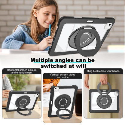 For iPad Air 13 2025 / 2024 Crystal Armor PC Hybrid TPU Tablet Case with Pen Slot(Black) - iPad Pro 12.9 (2022/2021) Cases by buy2fix | Online Shopping UK | buy2fix