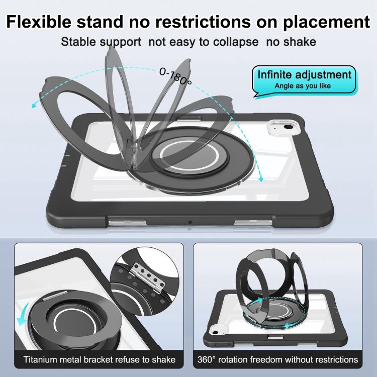 For iPad Air 13 2025 / 2024 Crystal Armor PC Hybrid TPU Tablet Case with Pen Slot(Black) - iPad Pro 12.9 (2022/2021) Cases by buy2fix | Online Shopping UK | buy2fix