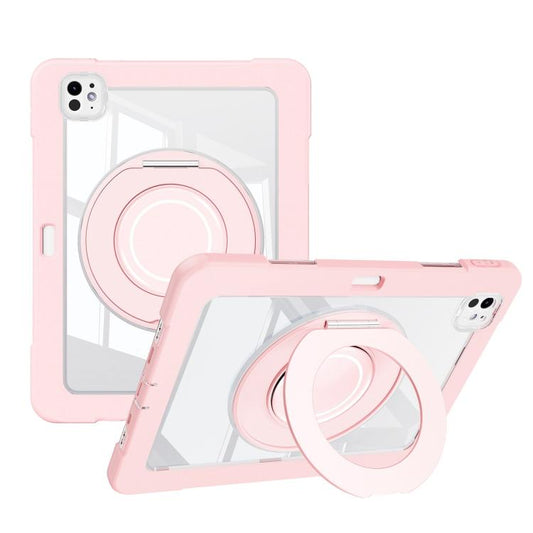 For iPad Pro 13 2024 Crystal Armor PC Hybrid TPU Tablet Case with Pen Slot(Pink) - iPad Pro 13 2024 Cases by buy2fix | Online Shopping UK | buy2fix