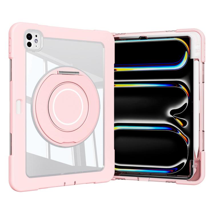 For iPad Pro 13 2024 Crystal Armor PC Hybrid TPU Tablet Case with Pen Slot(Pink) - iPad Pro 13 2024 Cases by buy2fix | Online Shopping UK | buy2fix