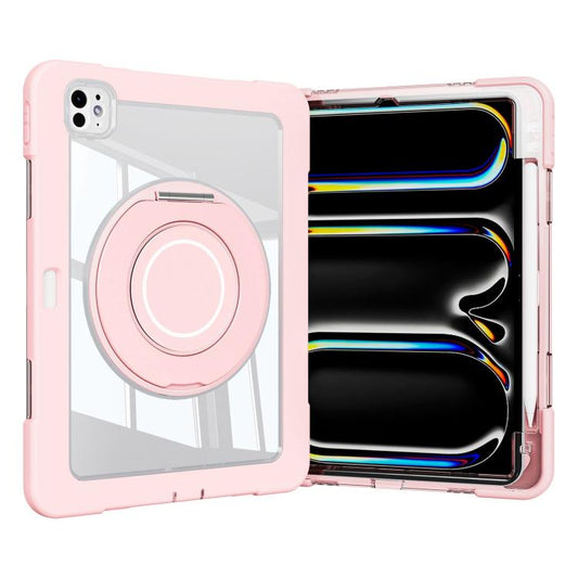 For iPad Pro 13 2024 Crystal Armor PC Hybrid TPU Tablet Case with Pen Slot(Pink) - iPad Pro 13 2024 Cases by buy2fix | Online Shopping UK | buy2fix