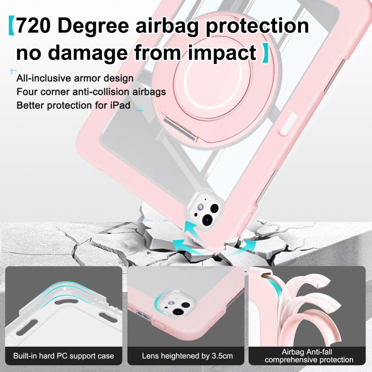 For iPad Pro 13 2024 Crystal Armor PC Hybrid TPU Tablet Case with Pen Slot(Pink) - iPad Pro 13 2024 Cases by buy2fix | Online Shopping UK | buy2fix