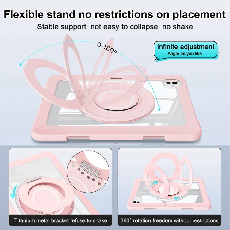 For iPad Pro 13 2024 Crystal Armor PC Hybrid TPU Tablet Case with Pen Slot(Pink) - iPad Pro 13 2024 Cases by buy2fix | Online Shopping UK | buy2fix