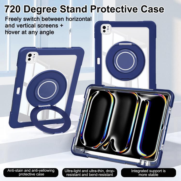 For iPad Pro 13 2024 Crystal Armor PC Hybrid TPU Tablet Case with Pen Slot(Dark Blue) - iPad Pro 13 2024 Cases by buy2fix | Online Shopping UK | buy2fix