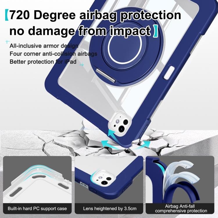 For iPad Pro 13 2024 Crystal Armor PC Hybrid TPU Tablet Case with Pen Slot(Dark Blue) - iPad Pro 13 2024 Cases by buy2fix | Online Shopping UK | buy2fix