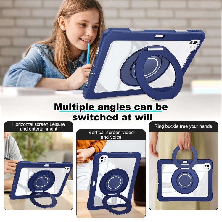 For iPad Pro 13 2024 Crystal Armor PC Hybrid TPU Tablet Case with Pen Slot(Dark Blue) - iPad Pro 13 2024 Cases by buy2fix | Online Shopping UK | buy2fix