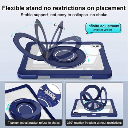 For iPad Pro 13 2024 Crystal Armor PC Hybrid TPU Tablet Case with Pen Slot(Dark Blue) - iPad Pro 13 2024 Cases by buy2fix | Online Shopping UK | buy2fix