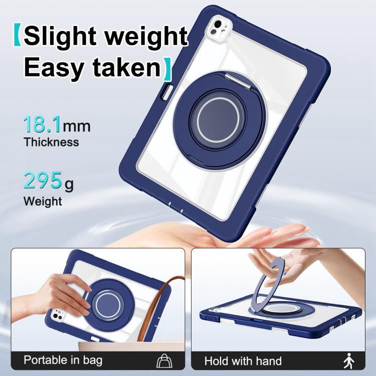 For iPad Pro 13 2024 Crystal Armor PC Hybrid TPU Tablet Case with Pen Slot(Dark Blue) - iPad Pro 13 2024 Cases by buy2fix | Online Shopping UK | buy2fix