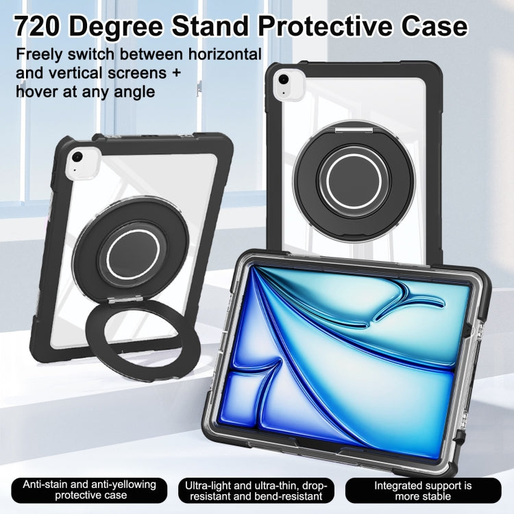 For iPad Air 11 2025 / 2024 / 10.9 2022 Crystal Armor PC Hybrid TPU Tablet Case(Black) - iPad Air 11 2025 / 2024 Cases by buy2fix | Online Shopping UK | buy2fix