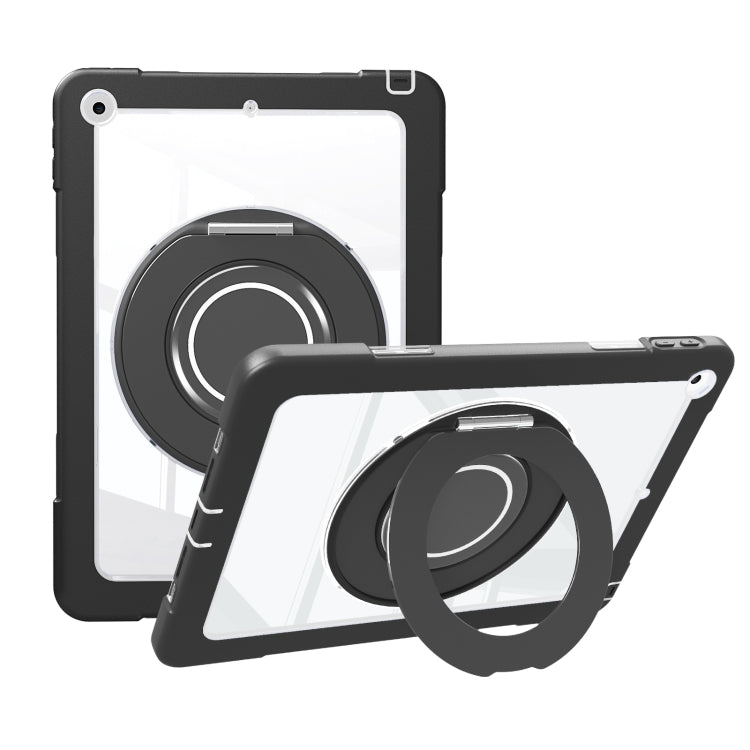 For iPad 10.2 2021 / 2020 / 2019 Crystal Armor PC Hybrid TPU Tablet Case(Black) by buy2fix