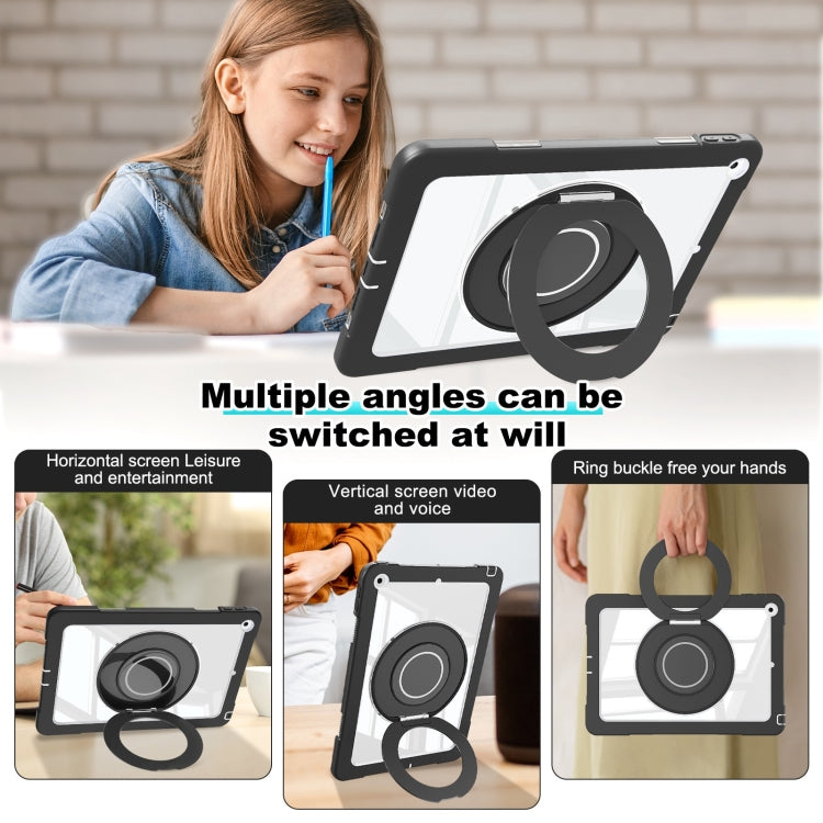 For iPad 10.2 2021 / 2020 / 2019 Crystal Armor PC Hybrid TPU Tablet Case(Black) by buy2fix