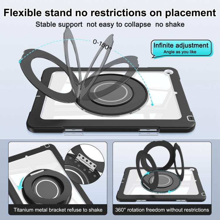 For iPad 10.2 2021 / 2020 / 2019 Crystal Armor PC Hybrid TPU Tablet Case(Black) by buy2fix