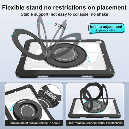 For iPad 10.2 2021 / 2020 / 2019 Crystal Armor PC Hybrid TPU Tablet Case(Black) by buy2fix