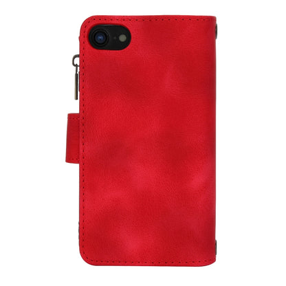 For iPhone 7 / 8 / SE 2022 Dream 9-Card Zipper Wallet RFID Leather Phone Case with Lanyard(Red) - iPhone SE 2022 / 2020 / 8 / 7 Cases by buy2fix | Online Shopping UK | buy2fix